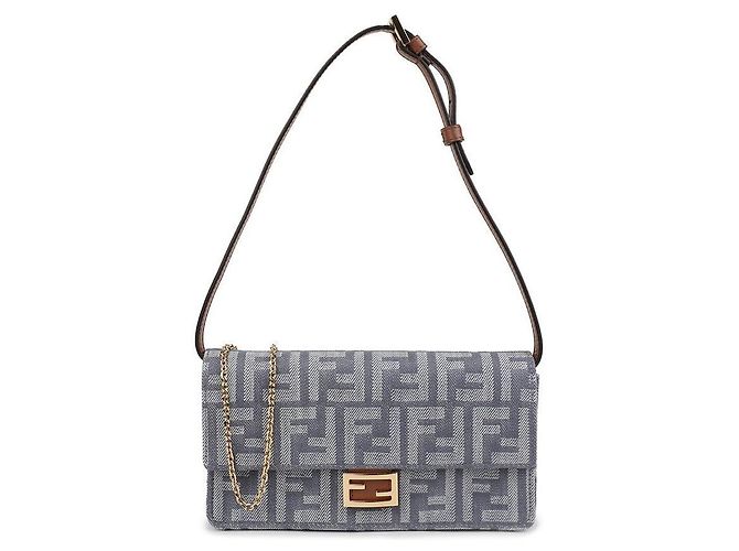 Fendi Portafoglio a catena Baguette Blu - vista 3