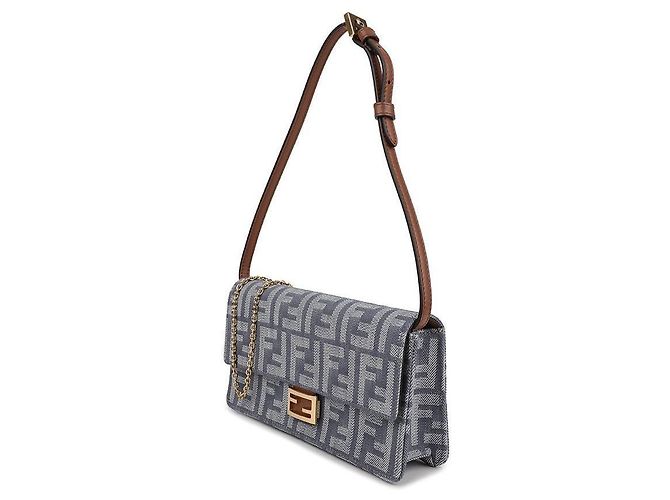 Fendi Portafoglio a catena Baguette Blu - vista 4