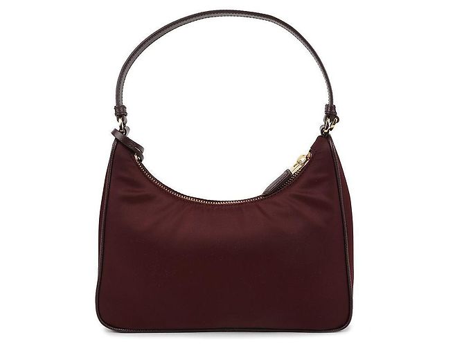 Prada Borsa Mini in Nylon Rieditata Rosso - vista 5