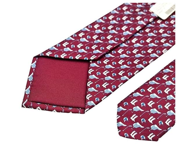 Hermès Seidenkrawatte Rot - Ansicht 3