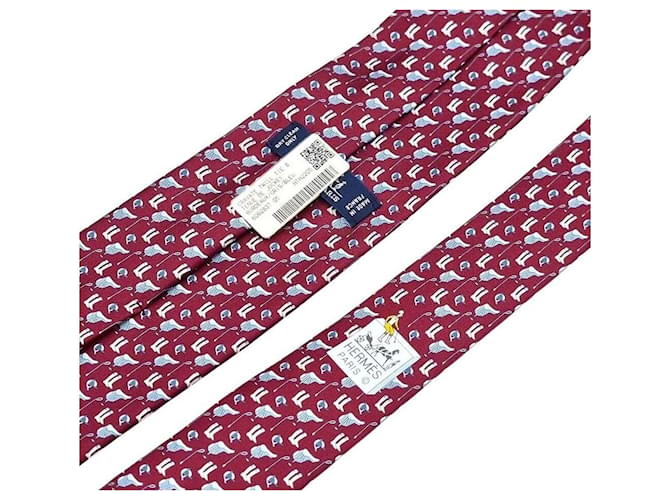Hermès Seidenkrawatte Rot - Ansicht 4