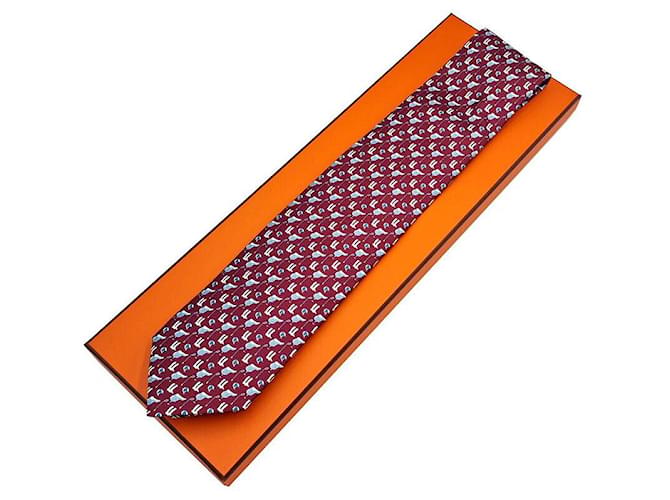 Hermès Seidenkrawatte Rot - Ansicht 5