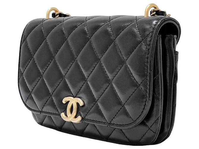 Chanel Mini borsa con patta e catena Nero - vista 2