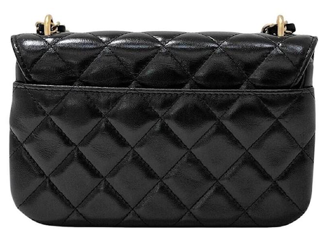 Chanel Mini borsa con patta e catena Nero - vista 3