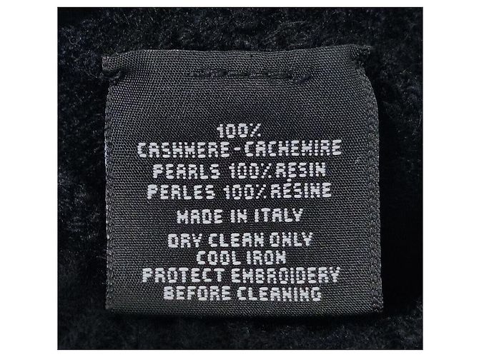 Chanel Kaschmir-Handschuhe mit Perlenverzierung Schwarz - Ansicht 3