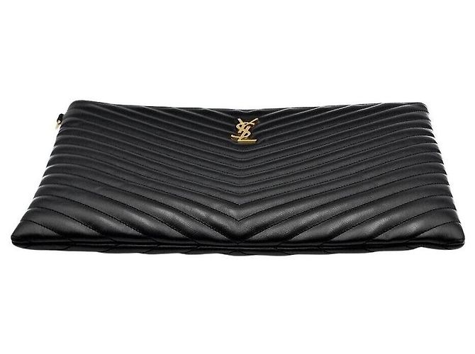 Saint Laurent Clutch Monogram Negro - vista 5