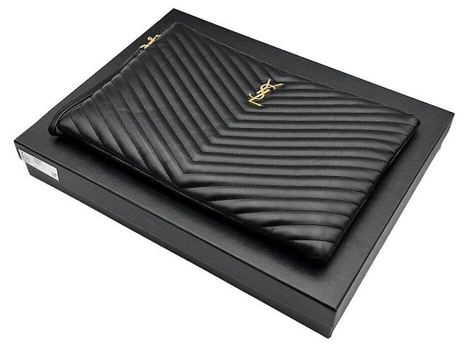 Saint Laurent Clutch Monogram Negro - vista 7
