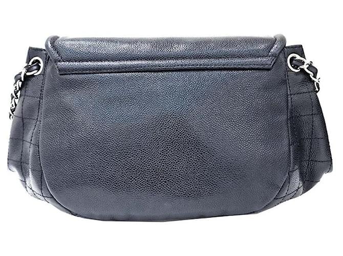 Chanel Borsa con patta in caviar Nero - vista 3