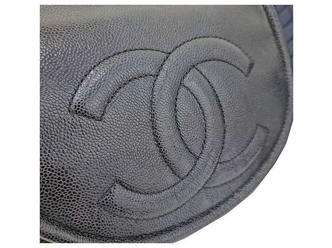 Chanel Borsa con patta in caviar Nero - vista 8