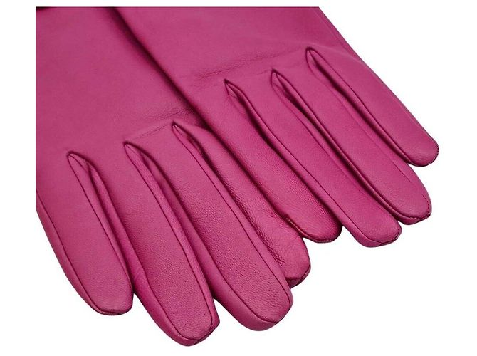 Hermès Luvas de pele de cordeiro Roxo - vista 4