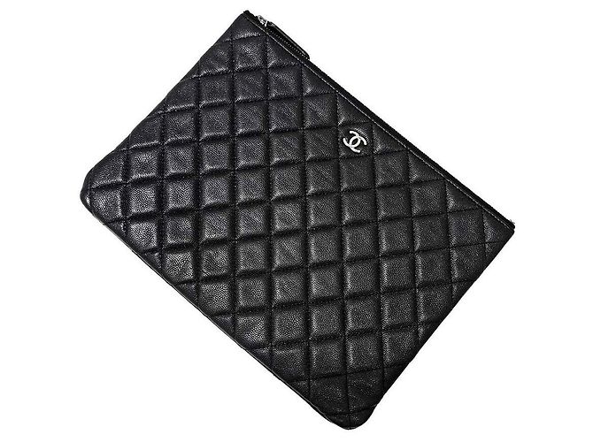 Chanel Clutch Caviar Nuova Media Nero - vista 2