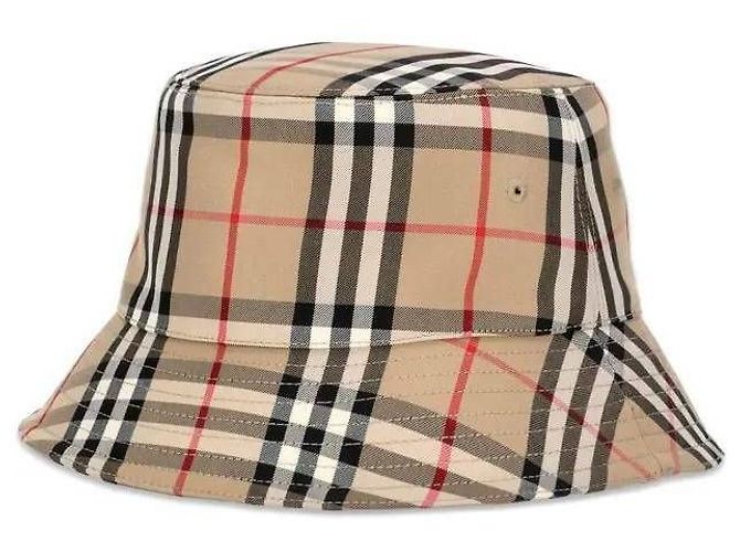 Burberry Bucket Hat aus Baumwollmischung mit Vintage-Karomuster Weiß - Ansicht 4