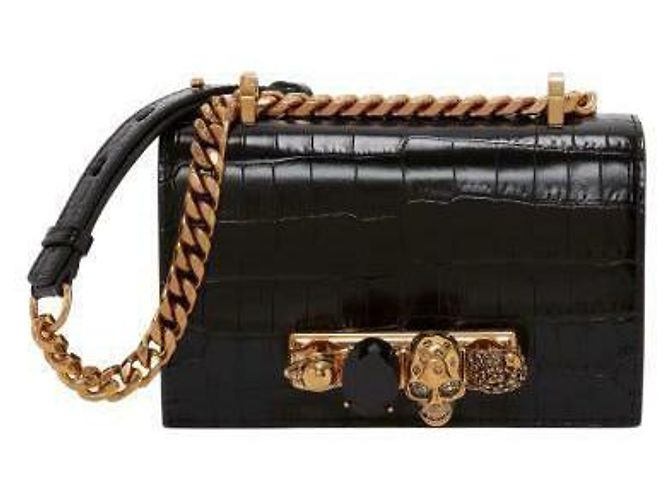 Alexander Mcqueen Borsa mini satchel con gioielli Nero - vista 4