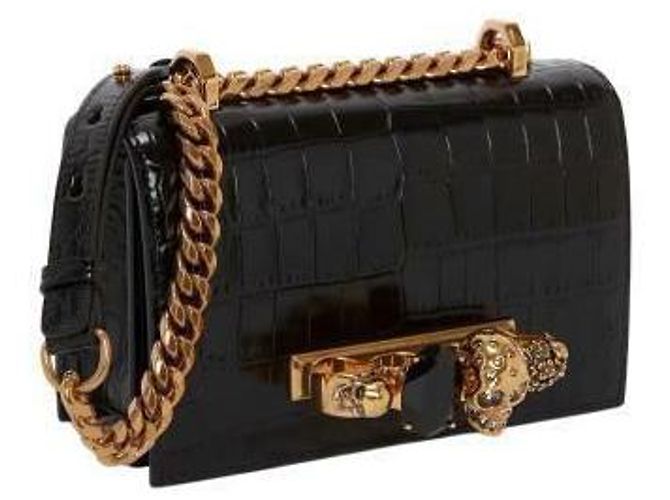 Alexander Mcqueen Borsa mini satchel con gioielli Nero - vista 5