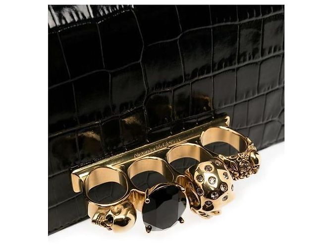 Alexander Mcqueen Borsa mini satchel con gioielli Nero - vista 8