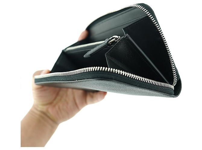 Burberry Carteira longa com zíper em couro preto - vista 11