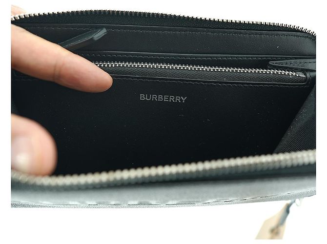 Burberry Carteira longa com zíper em couro preto - vista 12