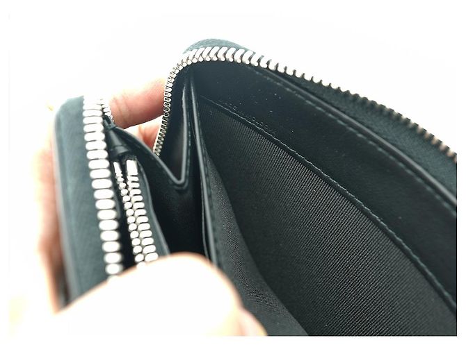 Burberry Carteira longa com zíper em couro preto - vista 13
