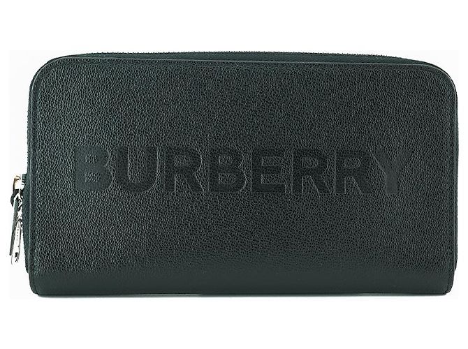 Burberry Carteira longa com zíper em couro preto - vista 2