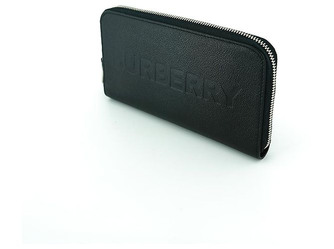 Burberry Carteira longa com zíper em couro preto - vista 3