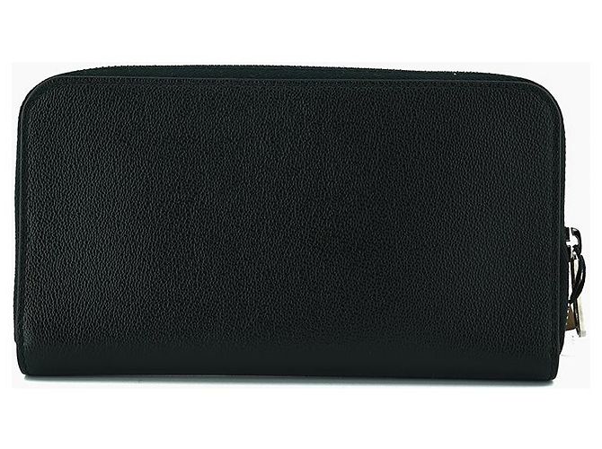 Burberry Carteira longa com zíper em couro preto - vista 4