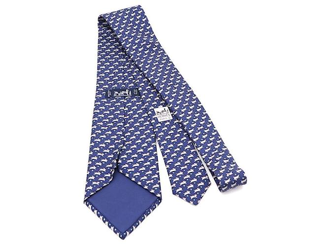 Hermès Seidenkrawatte Blau - Ansicht 3