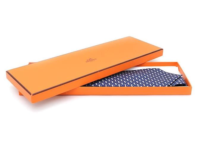 Hermès Seidenkrawatte Blau - Ansicht 5