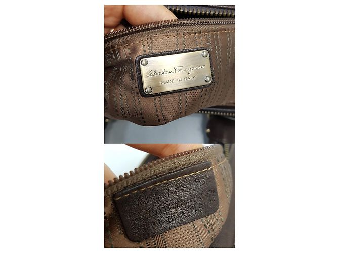 Salvatore Ferragamo Braune Leder-Tote - Ansicht 9