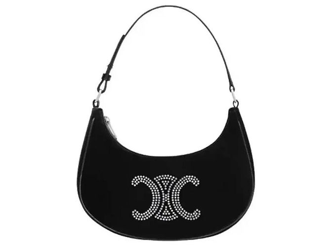 Céline Bolsa de veludo com TRIOMPHE Preto - vista 4