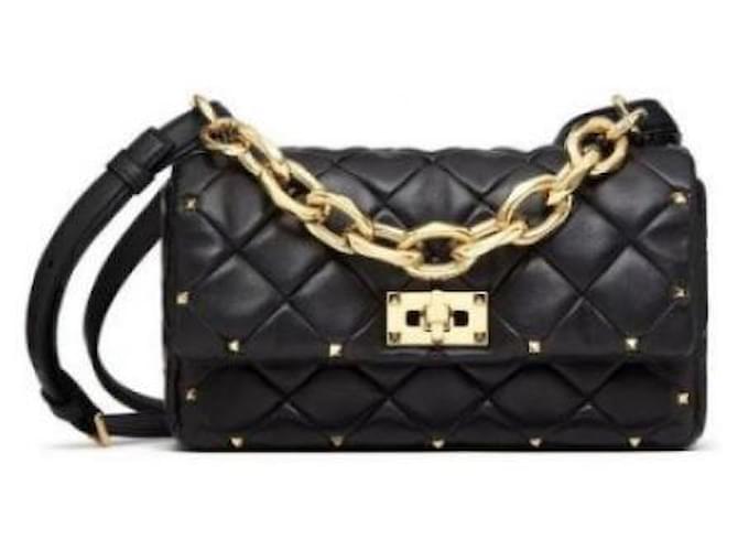 Valentino Patchwork Rockstud Spike Schultertasche Schwarz - Ansicht 4