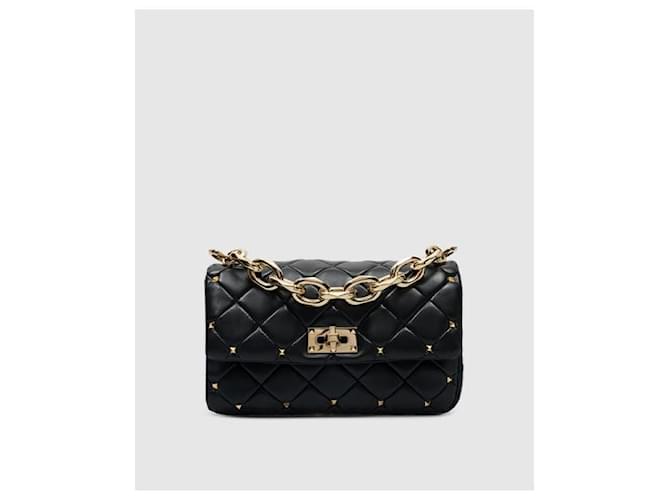 Valentino Patchwork Rockstud Spike Schultertasche Schwarz - Ansicht 5