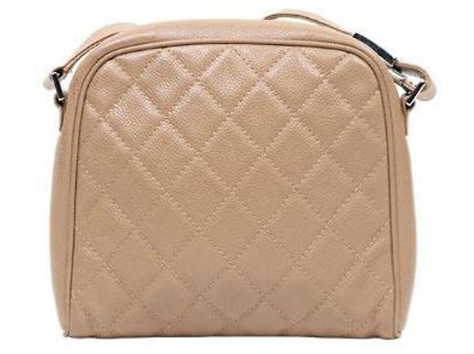 Chanel Borsa a spalla Big CC in caviar beige - vista 3