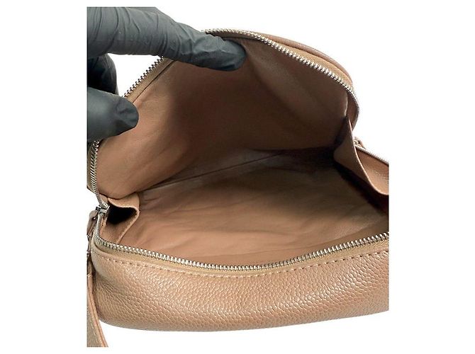 Chanel Borsa a spalla Big CC in caviar beige - vista 9