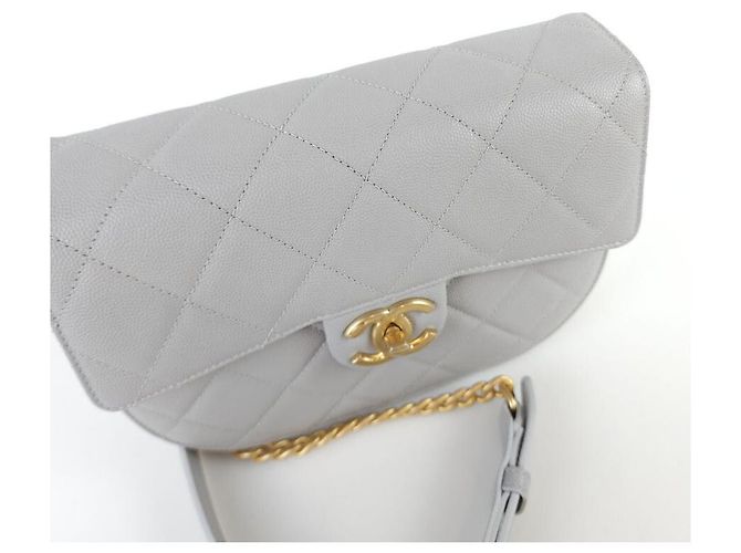 Chanel Borsa messenger con patta in caviale a mezzaluna, borsa a spalla, borsa a tracolla Nero - vista 2