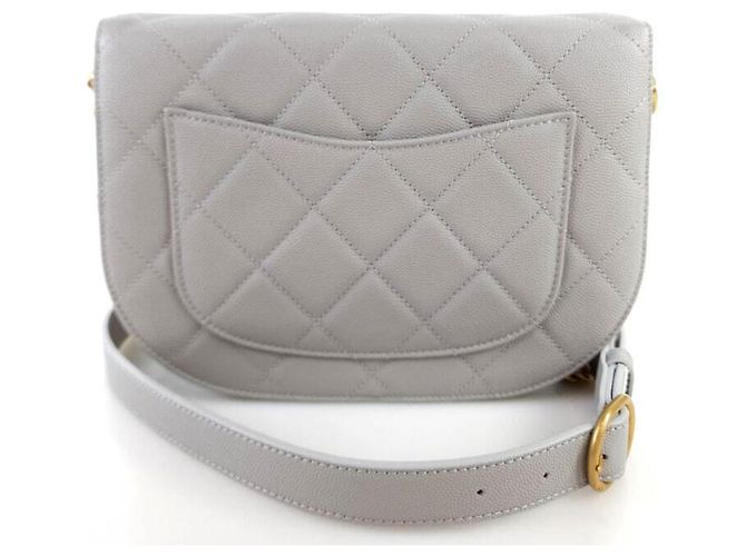 Chanel Borsa messenger con patta in caviale a mezzaluna, borsa a spalla, borsa a tracolla Nero - vista 4
