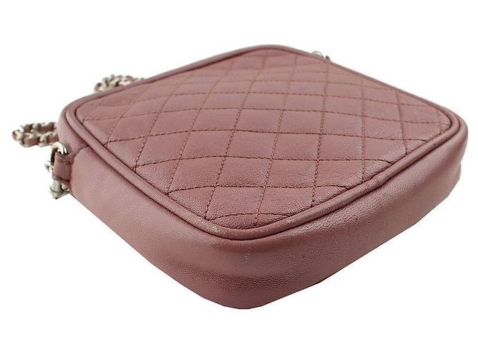 Dolce & Gabbana Mini bolsa cruzada quadrada em couro acolchoado rosa claro com detalhes em prata - vista 4