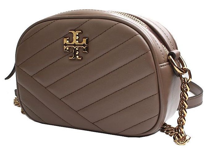Borsa a tracolla matelassé in agnello marrone Tory Burch - vista 2