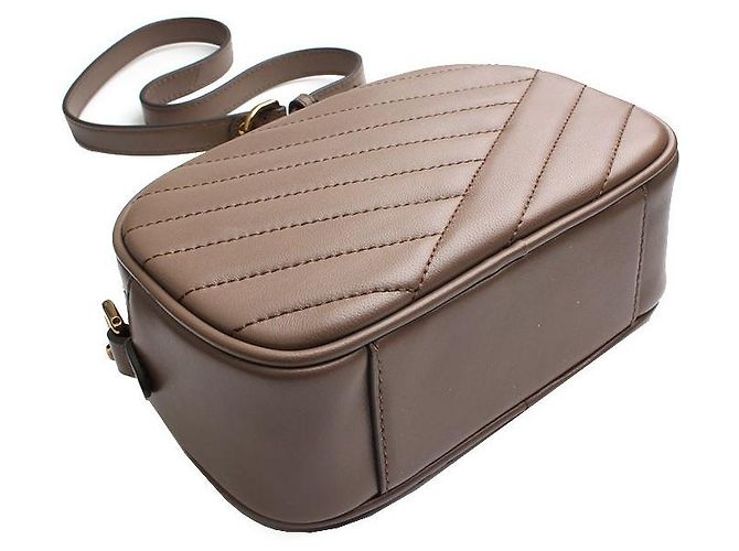 Borsa a tracolla matelassé in agnello marrone Tory Burch - vista 4