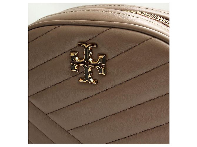 Borsa a tracolla matelassé in agnello marrone Tory Burch - vista 5