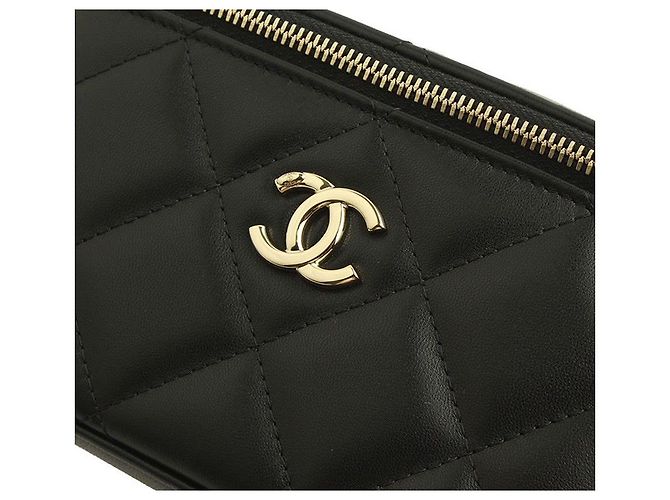Chanel Borsa a tracolla Vanity in pelle di agnello nera con finiture dorate - Serie Nero - vista 6