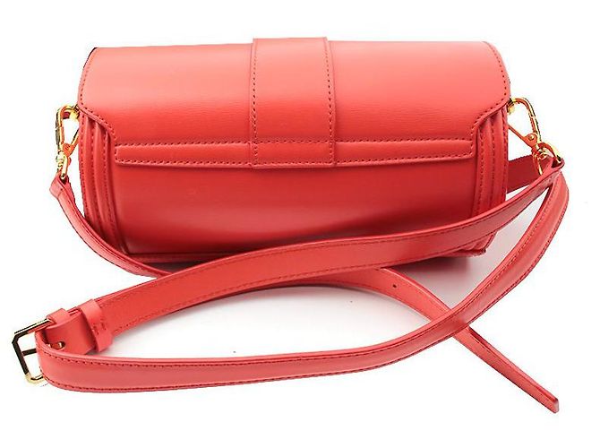 MCM Borsa a tracolla cilindrica in pelle corallo Arancione - vista 3