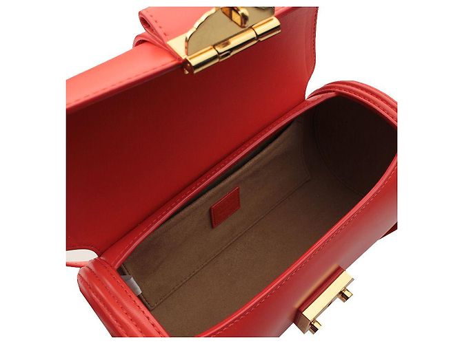MCM Borsa a tracolla cilindrica in pelle corallo Arancione - vista 4