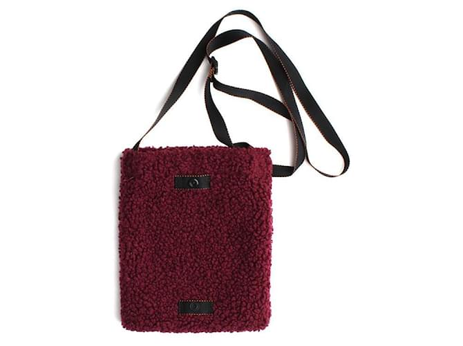 Rag & Bone Borsa a tracolla in pile bordeaux Rosso - vista 2