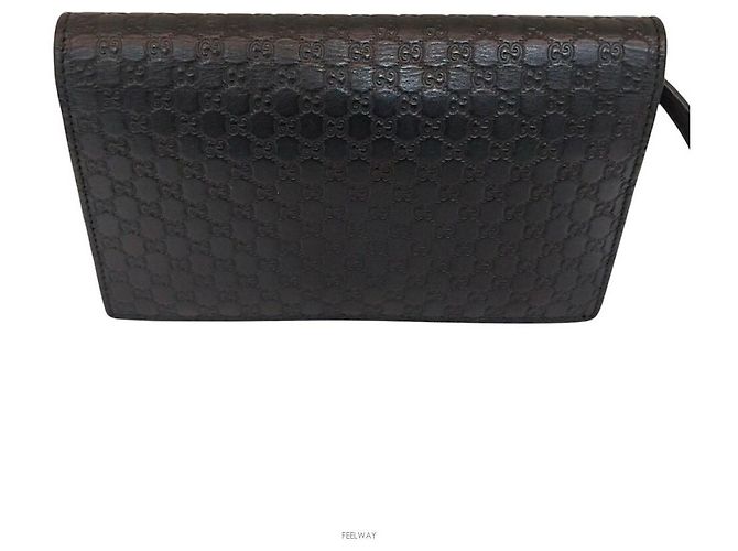 Gucci Micro GG Clutch Crossbody Nero - vista 2