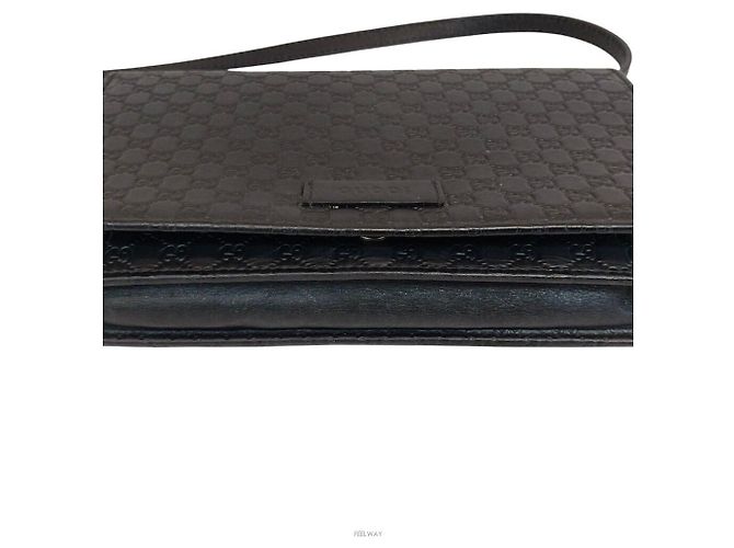 Gucci Micro GG Clutch Crossbody Nero - vista 4