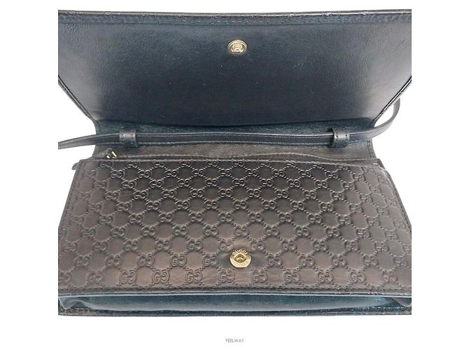 Gucci Micro GG Clutch Crossbody Nero - vista 5
