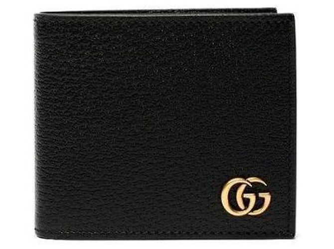Gucci Portafoglio GG Marmont Nero Hardware Dorato - vista 2