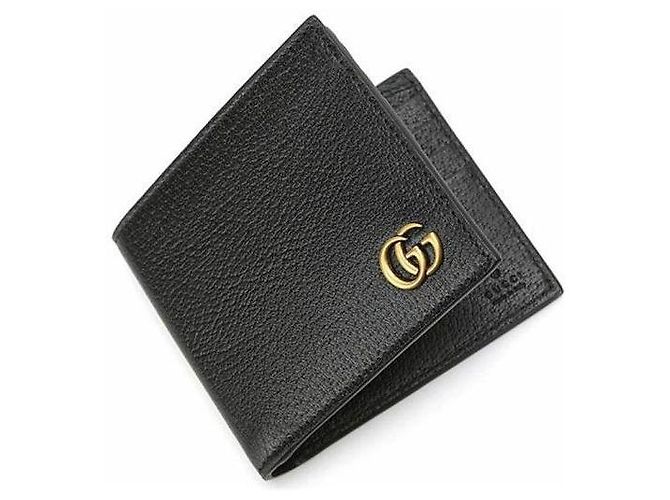Gucci Portafoglio GG Marmont Nero Hardware Dorato - vista 3