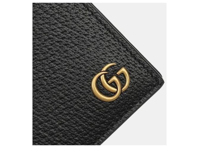 Gucci Portafoglio GG Marmont Nero Hardware Dorato - vista 8