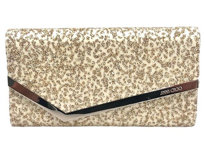 Jimmy Choo Clutch Catena Brillante Emie Bianco - vista 2